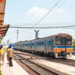 Ayutthaya, Thailand - Apr 11 2018: State Railway of Thailand(SRT