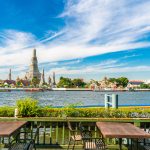 Riverside i Bangkok langs Chao Phraya