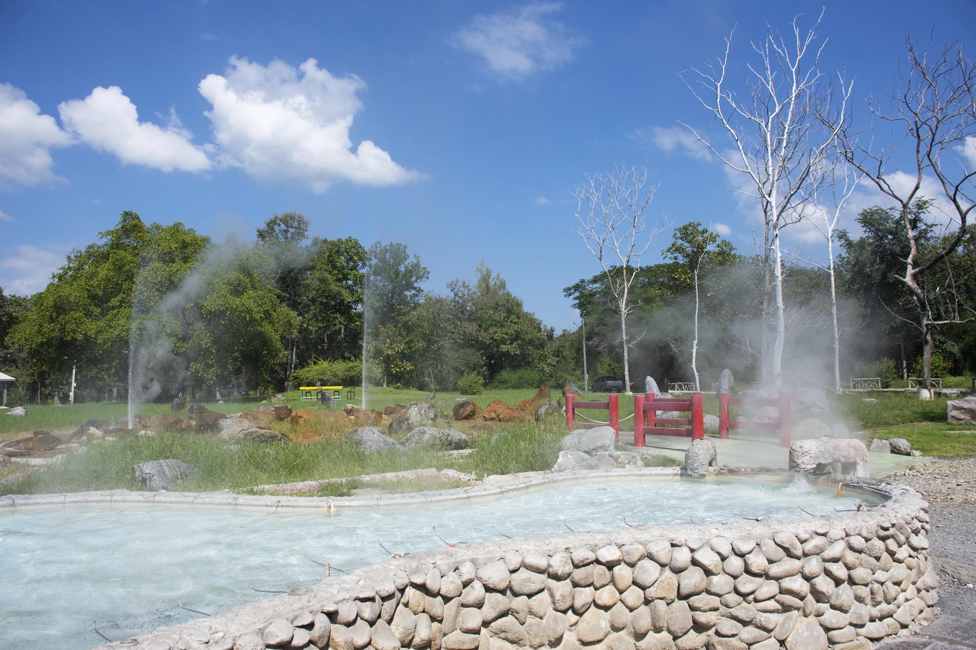 San Kamphaeng Hot Springs med varme kilder nær Chiang Mai