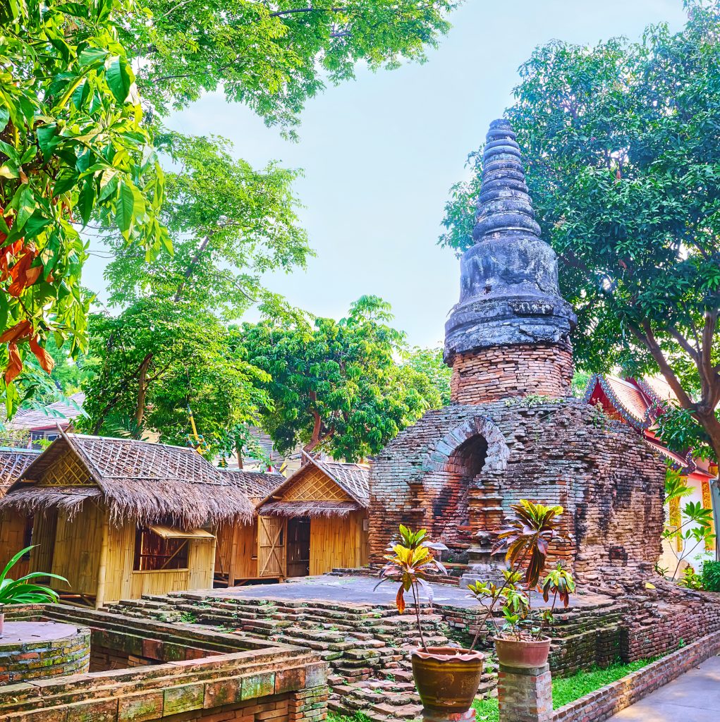Tempelområde ved Wat Umong Mahathera Chan