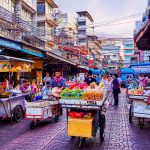 Street food på Yaowarat Road i Bangkok